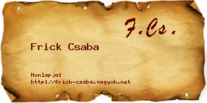 Frick Csaba névjegykártya